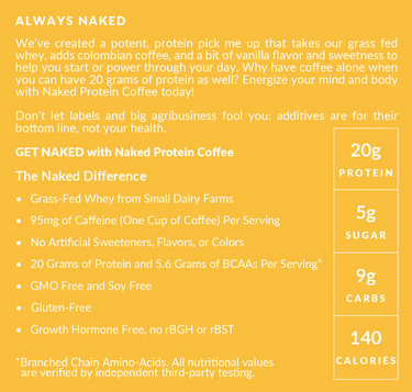 Vanilla Latte Protein Iced Coffee | Naked Protein Coffee - 17 Servings